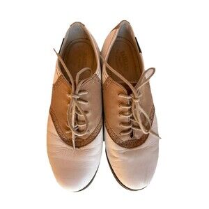 Eastland Saddie Saddle Shoes Women’s Size 6.5 White‎ & Tan Two Tone Leather